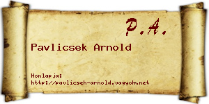 Pavlicsek Arnold névjegykártya